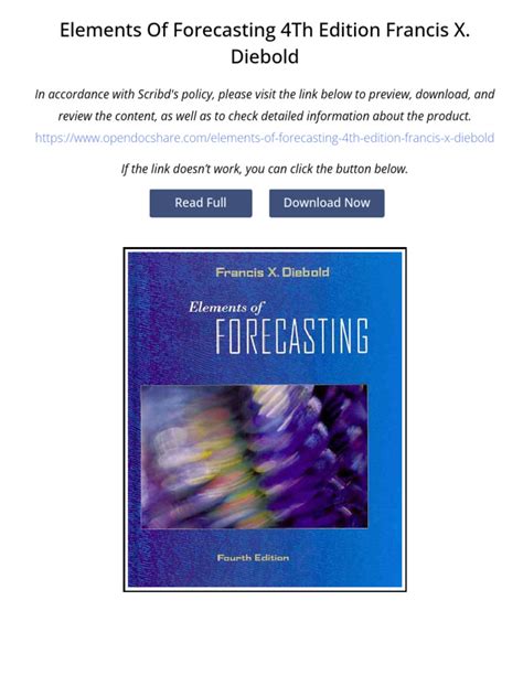 elements of forecasting diebold answer