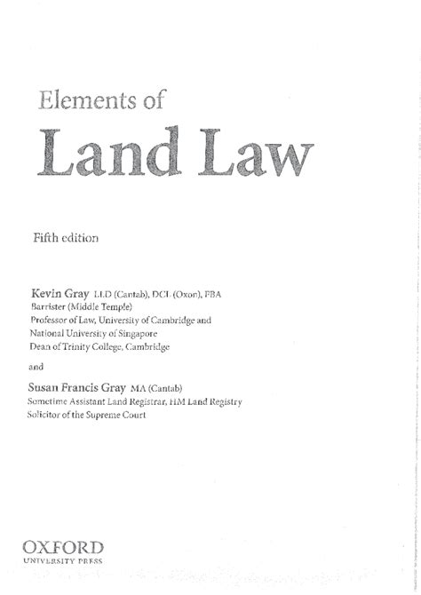 Elements Of Land Law