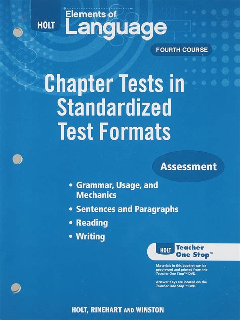 Elements Of Language Chapter Tests In Standardized Test Formats First Course