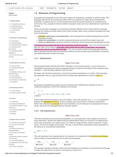 Elements Of Programming