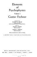 Elements Of Psychophysics Volume 1