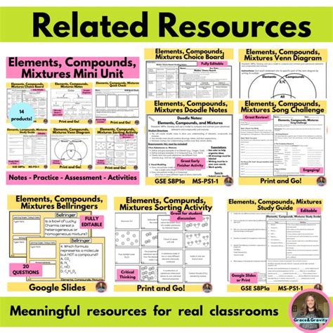 Full Download Elements Compounds And Mixtures Study Guide 