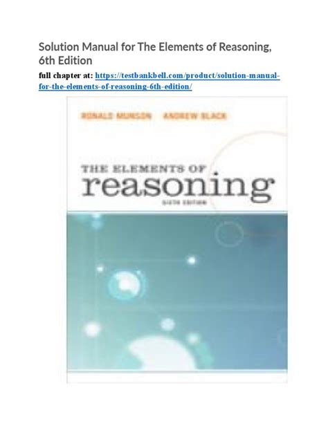 Full Download Elements Of Reasoning 6Th Edition 