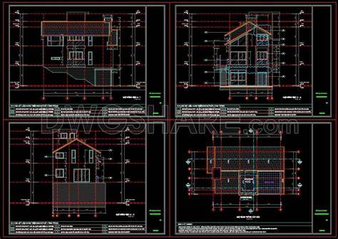 elevation cad house plans