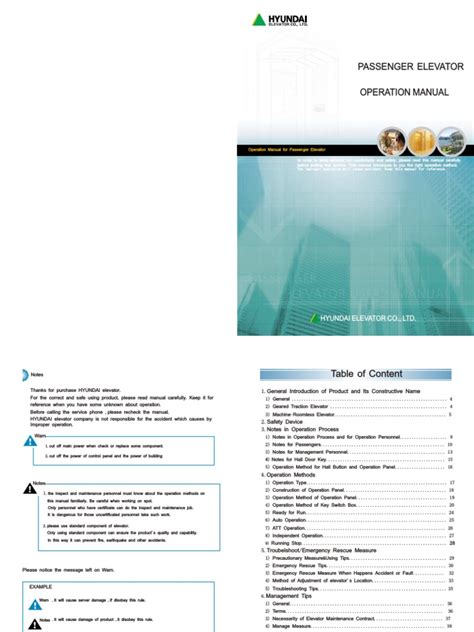 Elevator Passenger Operation Manual