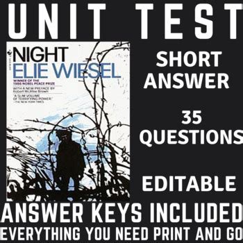 Elie Wiesel Night Test Answer Key