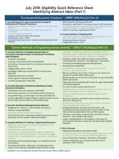 Eligibility Quick Reference Sheet For January 2018