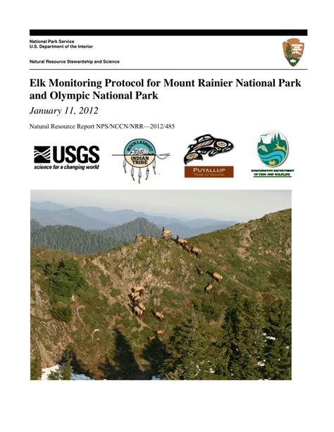 Elk Monitoring Protocol For Mount Rainier National Park And Olympic National Park January 11 2012