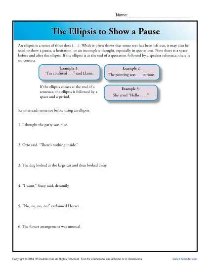 ellipses grammar practice