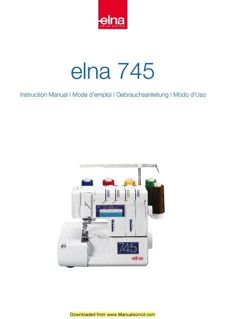 Read Elna 634 644 Overlock Machine Instruction Manual 