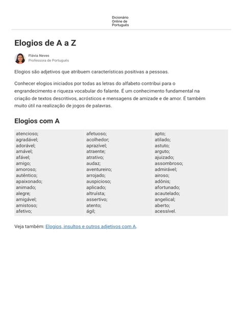 Elogios Com D