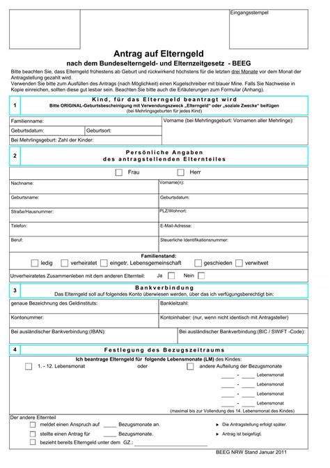 Elterngeld Antrag Pdf