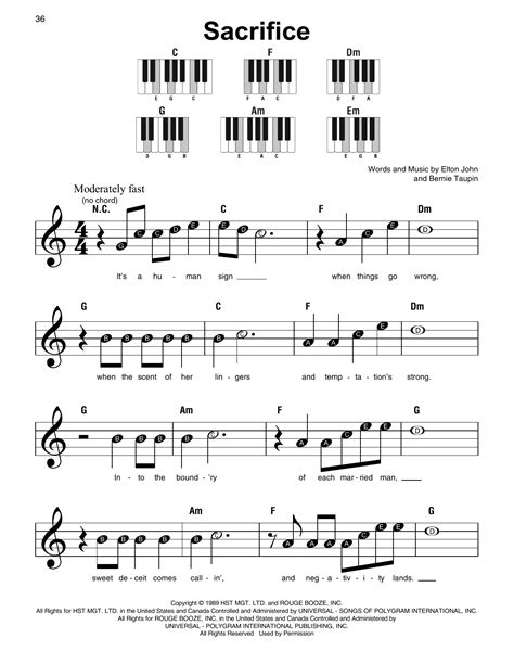 elton john sacrifice piano notes