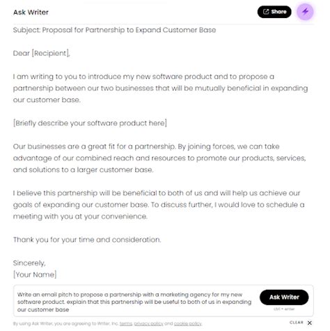 Email Template For Collaboration