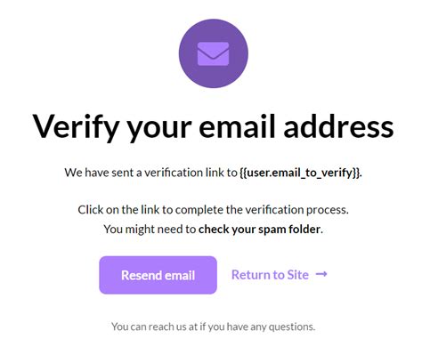 email verification!