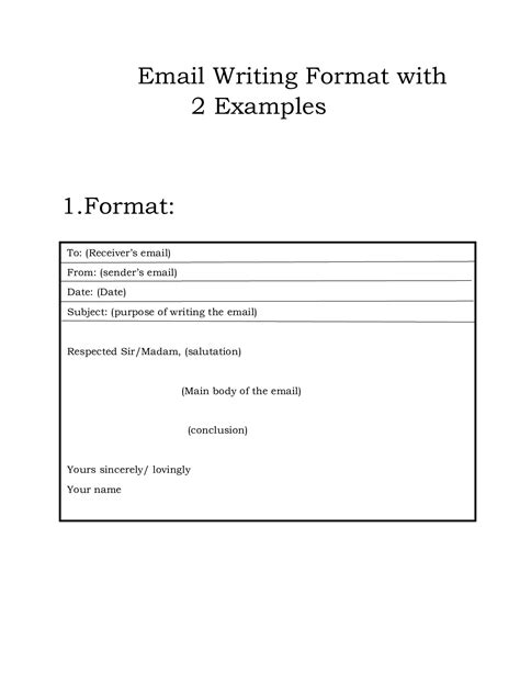 Email Writing Format For Students