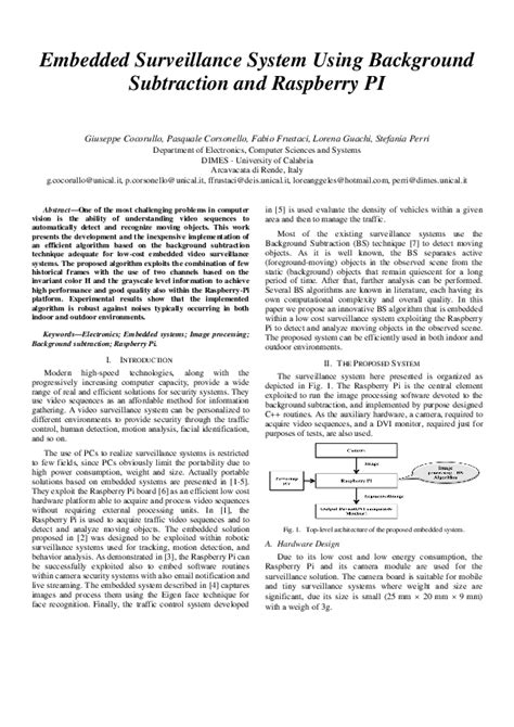 Embedded Surveillance System Using Background Subtraction