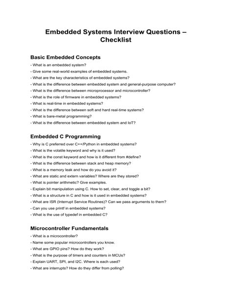 Embedded Systems Interview Questions And Answers For Freshers