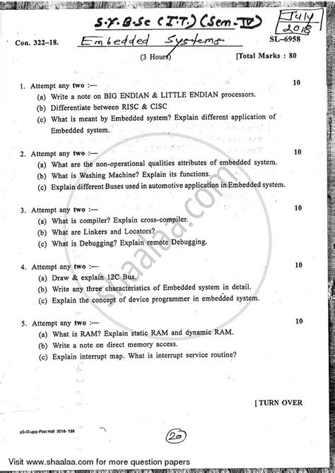 Download Embedded Systems Question Paper 