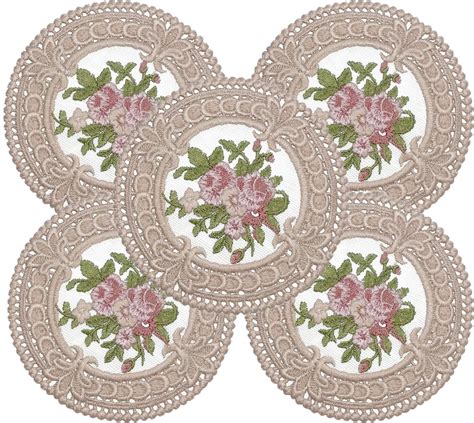 embroidered fabric coasters