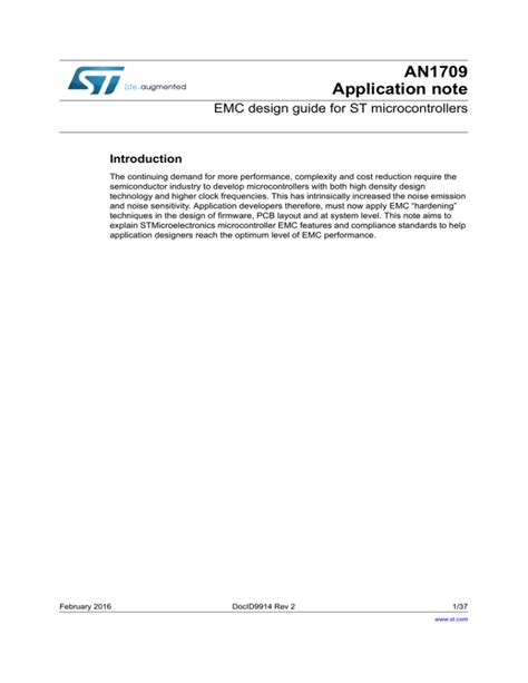 Download Emc Design Guide For St Microcontrollers 