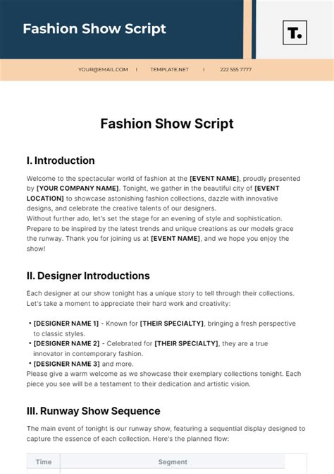 Emcee Script For A Fashion Show