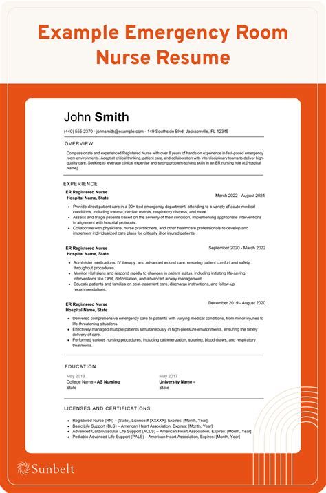 emergency nurse resume sample