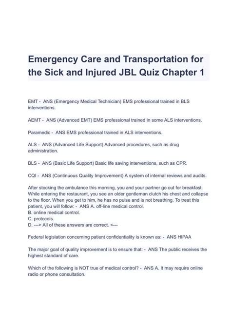 Read Emergency Care 12Th Edition Chapter Review Answers 