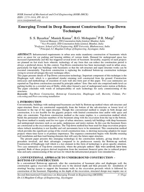 Emerging Trend In Deep Basement Construction Top Down