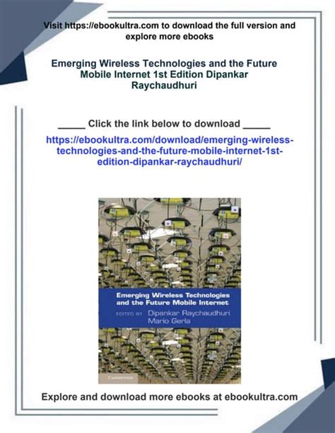 Read Online Emerging Wireless Technologies And The Future Mobile Internet 