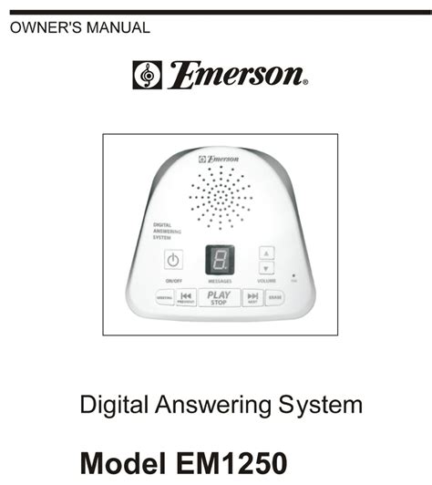 Read Emerson Em1250 User Guide 