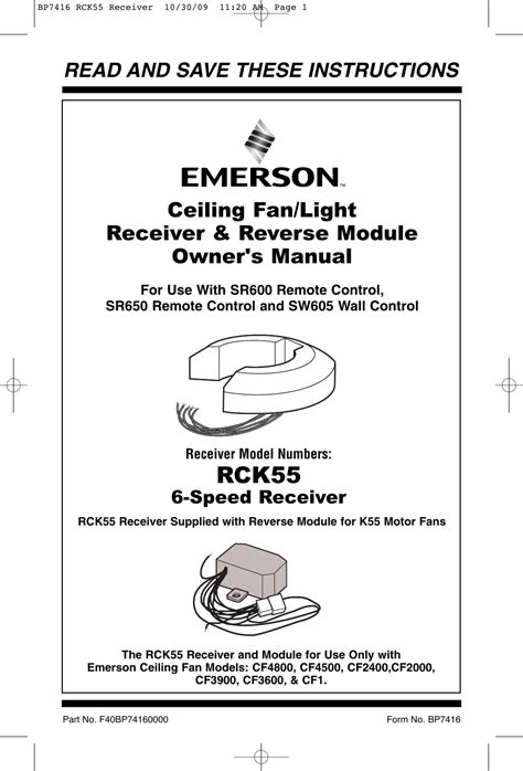 Read Online Emerson Motor Owners Manual 