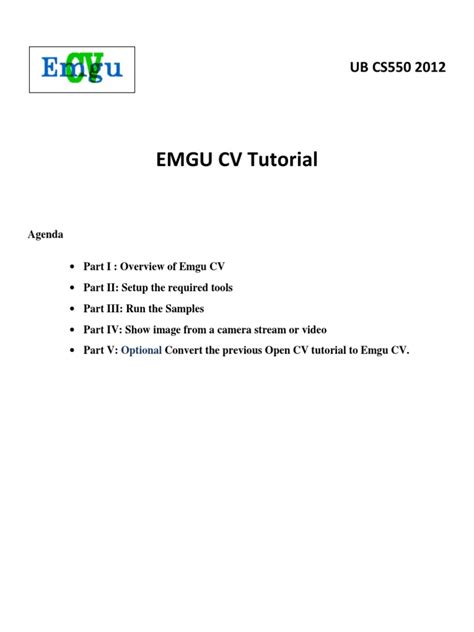Emgu Cv Tutorial