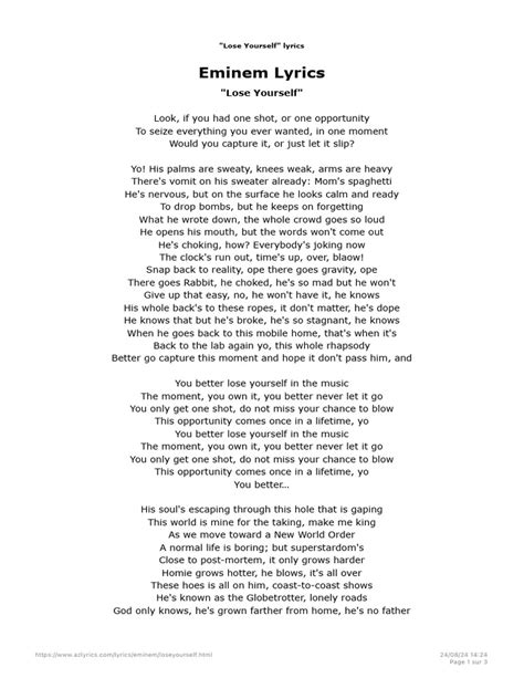 Eminem Lose Yourself Scribd