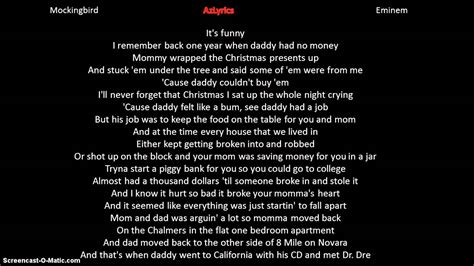 Eminem Mockingbird Songtext