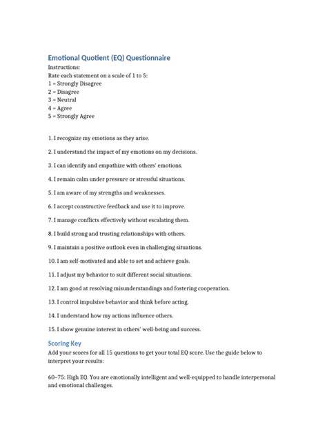 emotional quotient questionnaire