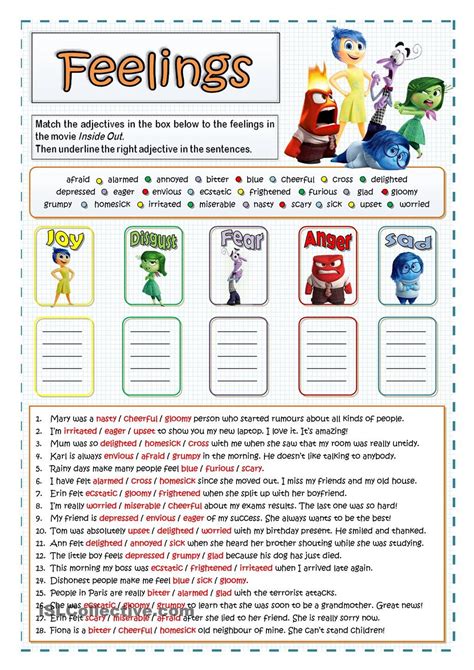 Emotions In Art Worksheets 99worksheets 1st Grade Emotions Worksheet - 1st Grade Emotions Worksheet