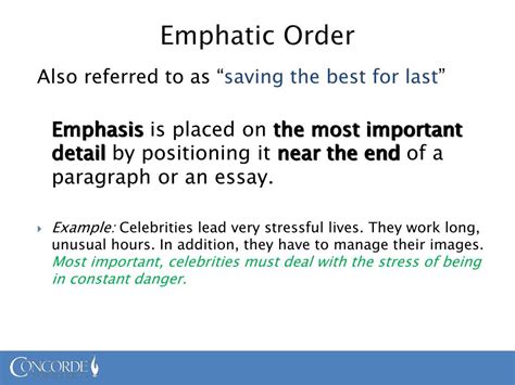 Emphatic Order
