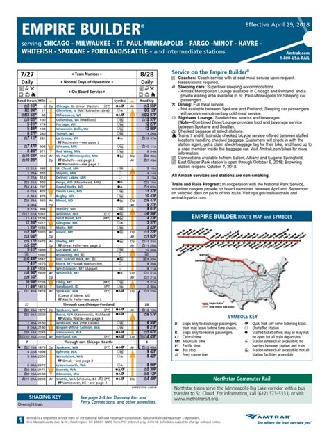 Empire Builder Schedule