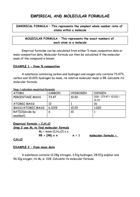 Empirical Formula Questions And Answers Studocu Chemistry Empirical Formula Worksheet Answers - Chemistry Empirical Formula Worksheet Answers