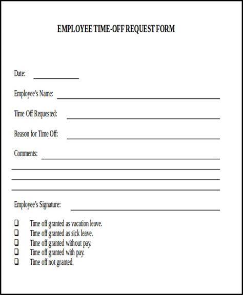 employee day off request form template