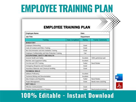 employee training plan sample letter