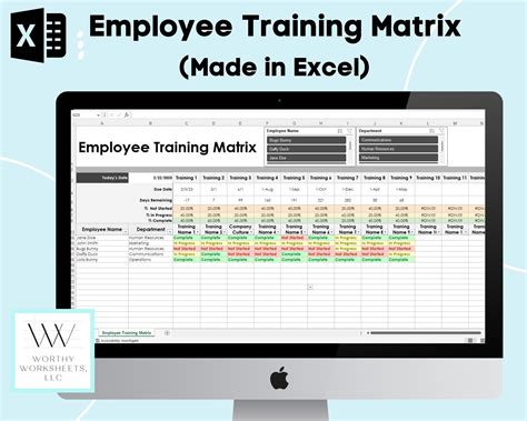 Employee Training Progress Tracker Excel