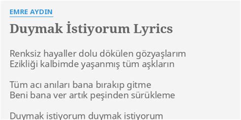 emre aydın Duymak İstiyorum Songtext, Lyrics & Übersetzung.