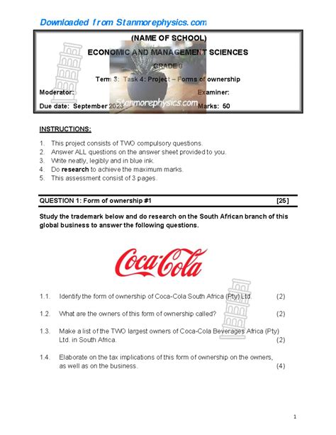 Ems Exam Papers Common Test Limpopo In Grade 9 Term 1 Vhembe District