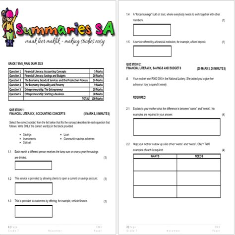 Ems Grade 7 Paper