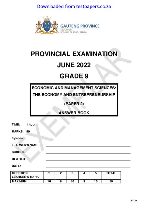 Read Ems Grade 9 Exams Paper June Answers 