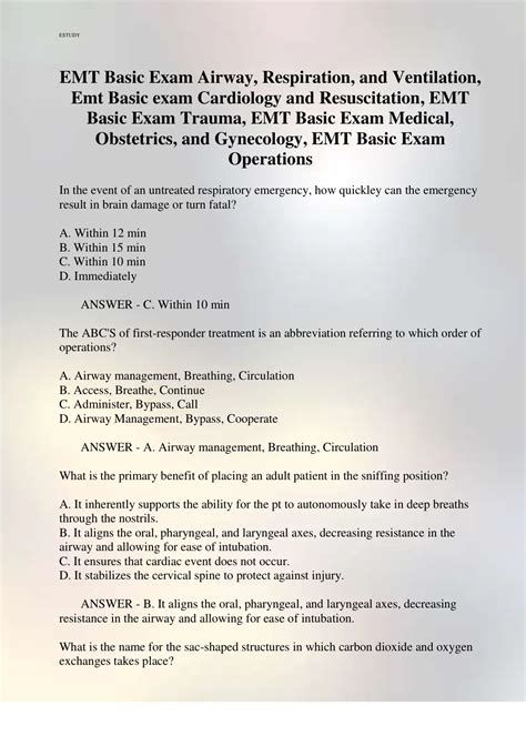 Emt Basic Exam