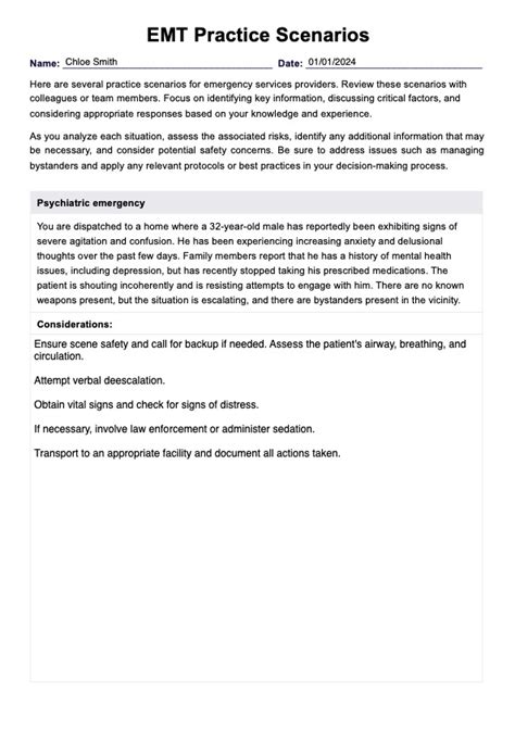 Emt Practical Scenarios