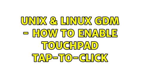 enable tap to click linux